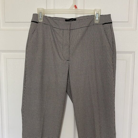 Talbots Heritage Pants Womens Size 8 Black Houndstooth Straight Leg - Picture 2 of 11